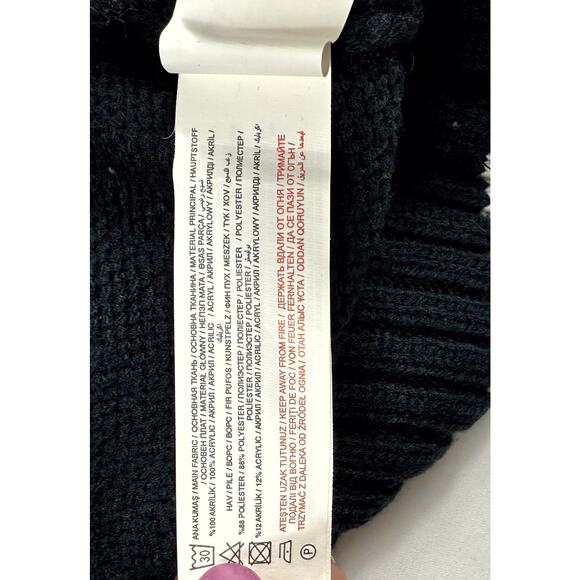 Original Weatherproof Vintage Men's Size S Black White Nordic Sweater - Picture 9 of 10